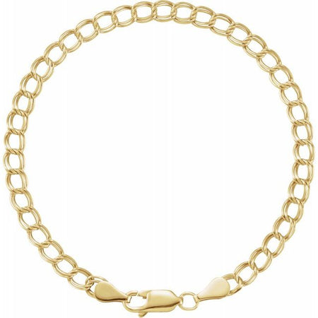 Solid Gold double link charm bracelet