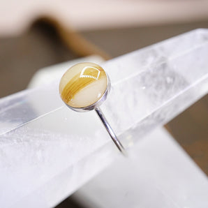 Entwined Hair & breastmilk ring in sterling silver or gold filled