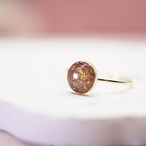 Cremation keepsake ring in 14k yellow gold filled