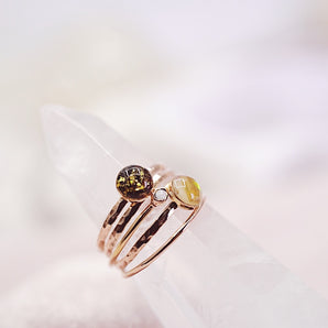 Opal and Rose Gold filled stacking rings - Final sale