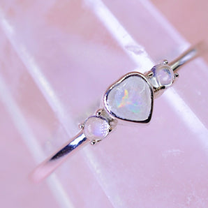 Petite heart & stone ring with custom stones