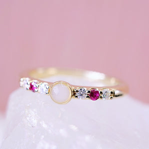 Lucid Anniversary band with custom gemstones