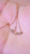 Scattered stone keepsake necklace in solid 14k gold