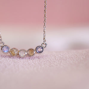 Scattered stone keepsake necklace in sterling silver