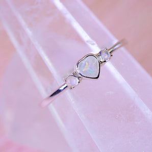 Petite heart & stone ring with custom stones