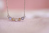 Scattered stone keepsake necklace in solid 14k gold