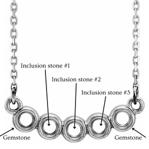Scattered stone keepsake necklace in sterling silver