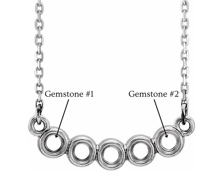 Scattered stone keepsake necklace - customised gemstone selection