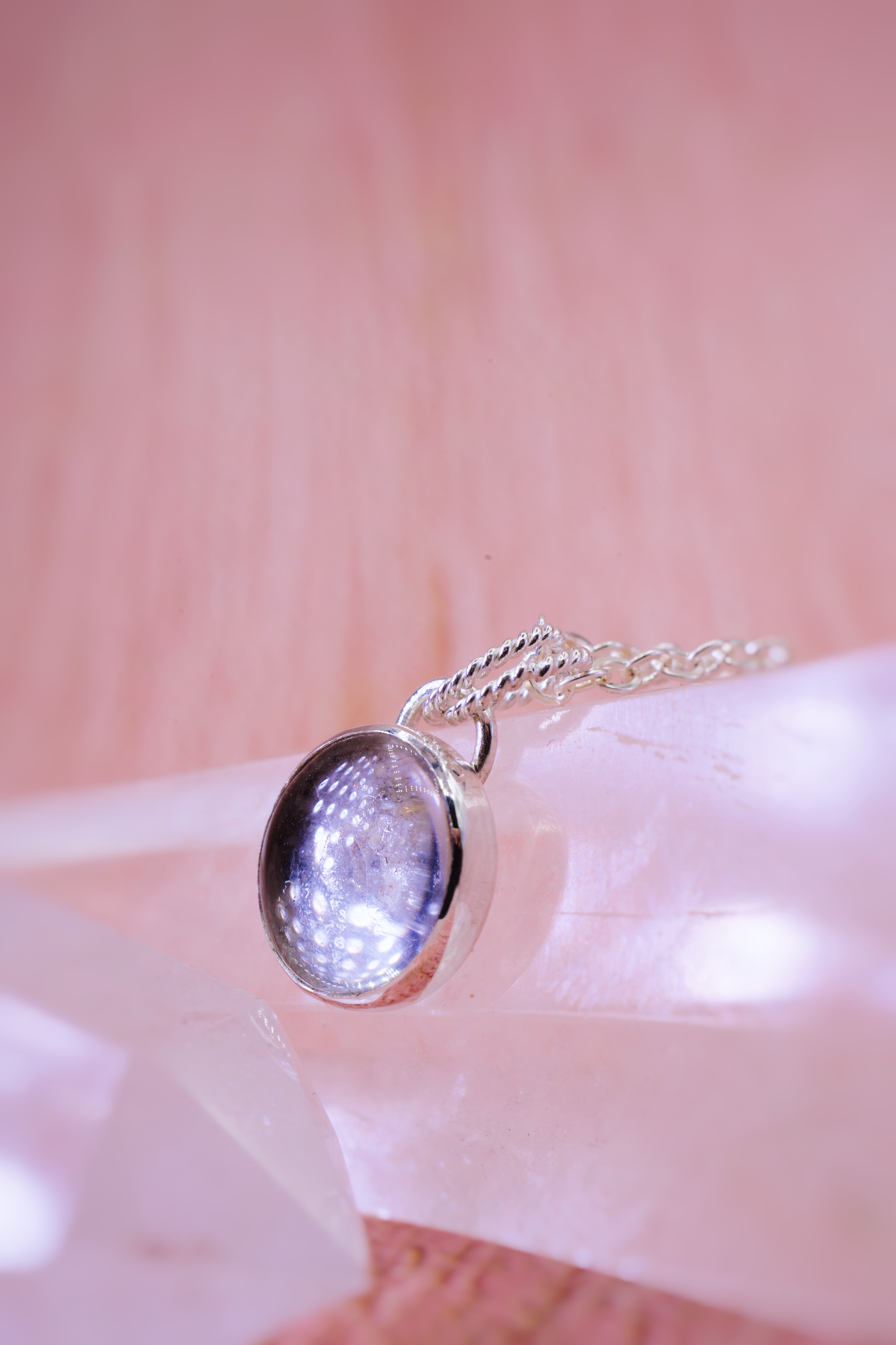 silver round ashes keepsake pendant with glass