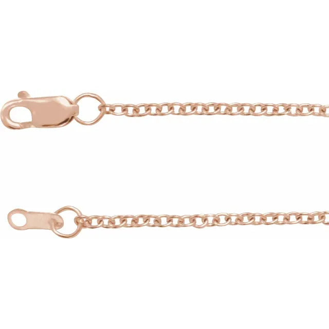 Solid 14K Gold cable chain