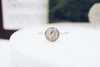 silver ring with cremation ashes stone