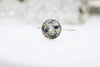 silver ring with cremation ashes stone