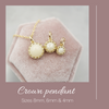 3 sizes of crown pendants with breast milk keepsake stones