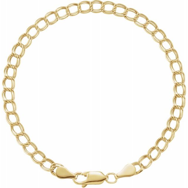 Solid Gold double link charm bracelet