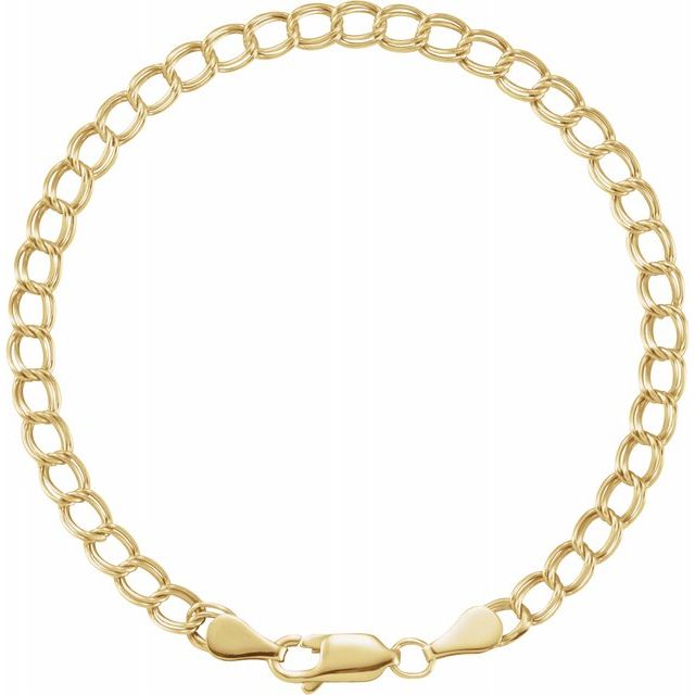 Solid Gold double link charm bracelet