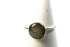 silver ring with cremation ashes stone