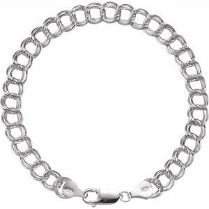 Sterling Silver double link charm bracelet