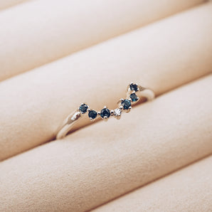 sterling silver birthstone ring with custom stones
