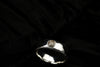 Mens silver ring with cremation ashes stone