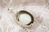 Vintage oval glass locket in sterling silver