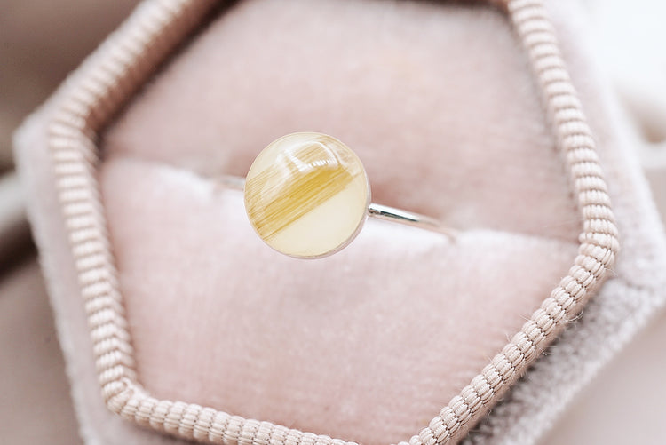 Entwined Hair & Milk ring in sterling silver or gold filled
