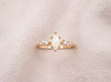 Breast milk ring with diamonds in solid gold
