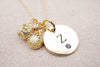 engraved disk with breast milk charm on chain