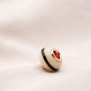 breast milk and hair European bead with gold insert