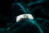 Mens silver ring with cremation ashes stone
