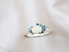 cremation ashes ring with custom gemstones in solid gold