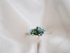 cremation ashes ring with custom gemstones in solid gold