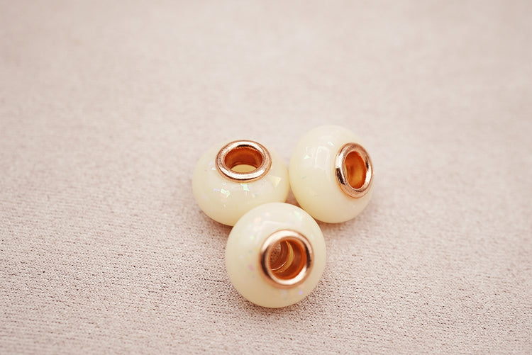 breast milk European bead with gold insert