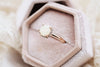 Breast milk ring in solid gold with genuine diamonds