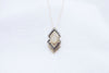 Solid gold pendant with breast milk stone on chain