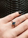 cremation ash ring in solid gold and genuine gemstones