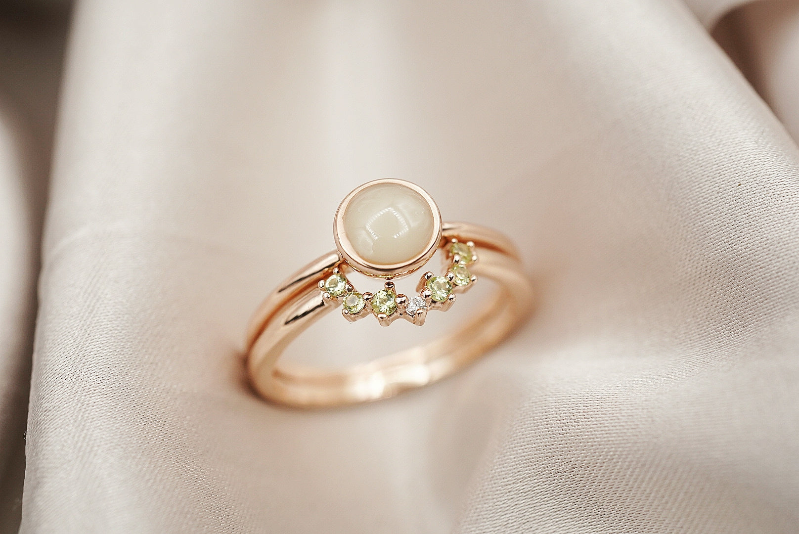 solid gold birthstone ring with custom stones