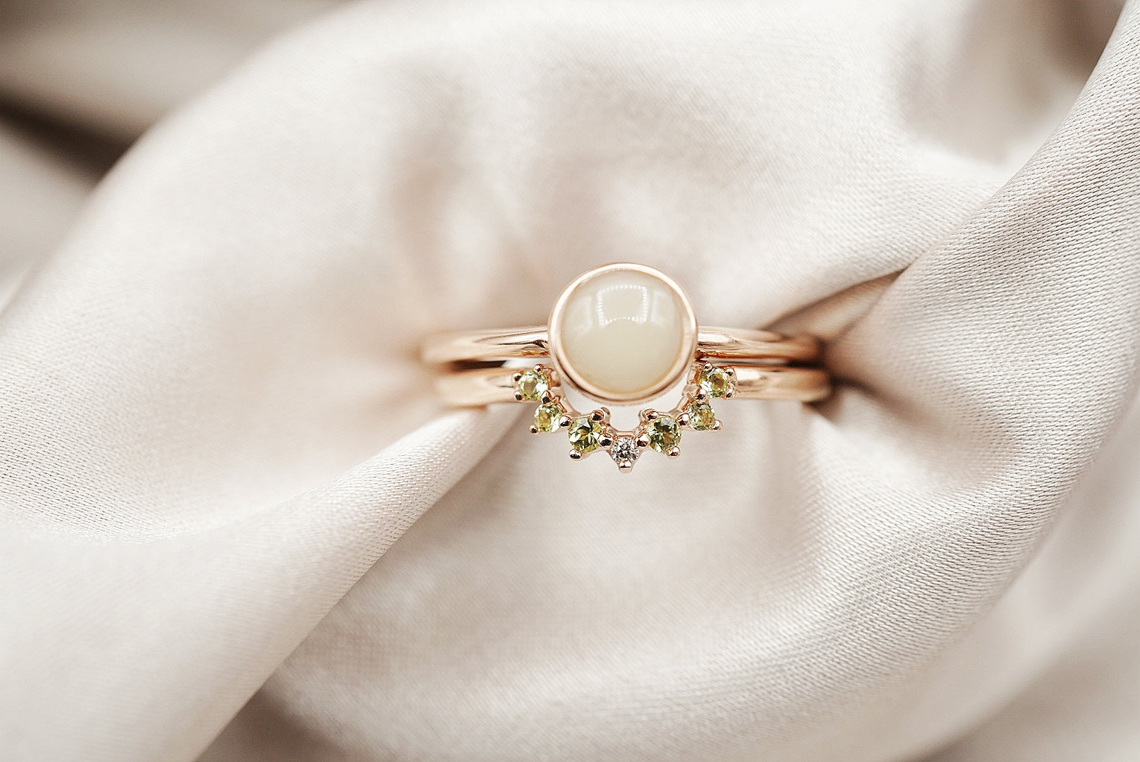 solid gold birthstone ring with custom stones