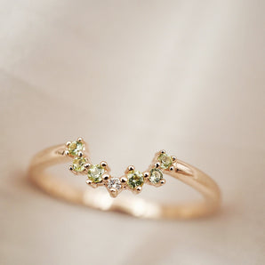 solid gold birthstone ring with custom stones