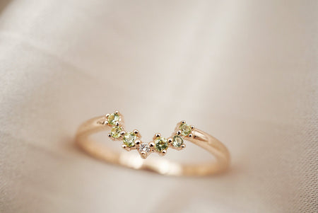 solid gold birthstone ring with custom stones