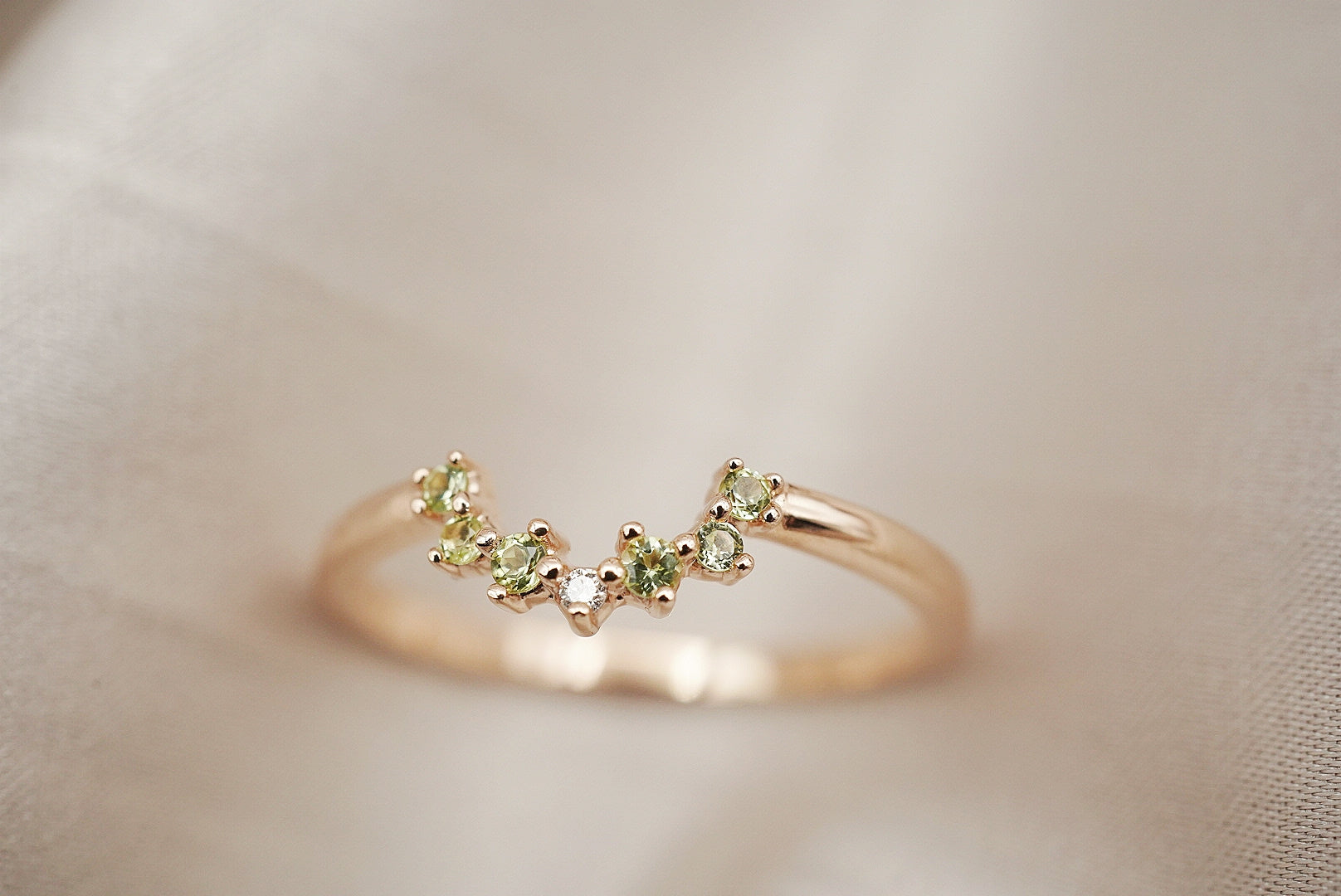 solid gold birthstone ring with custom stones