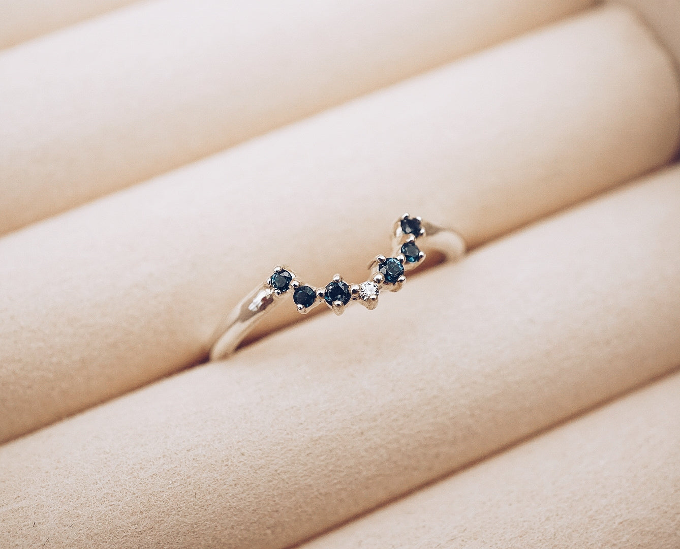 solid gold birthstone ring with custom stones