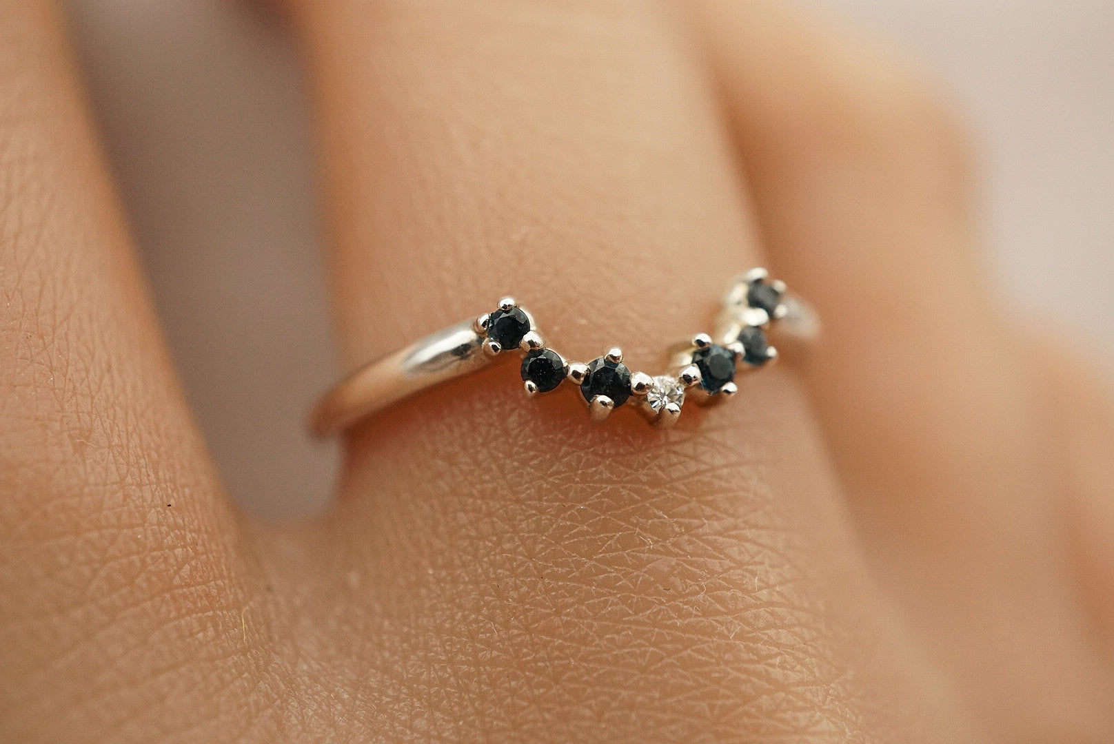 solid gold birthstone ring with custom stones