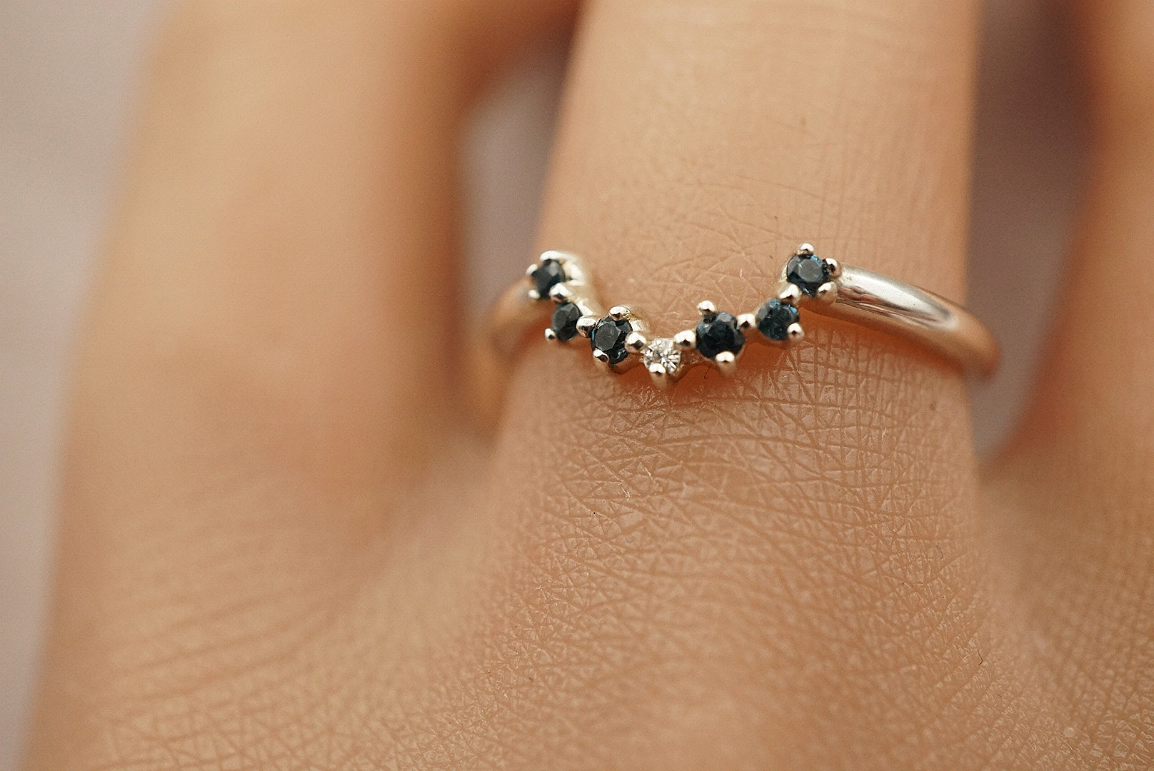 solid gold birthstone ring with custom stones
