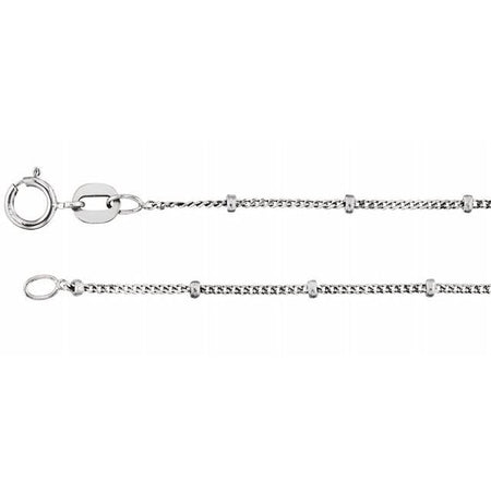 Sterling silver solid beaded curb chain
